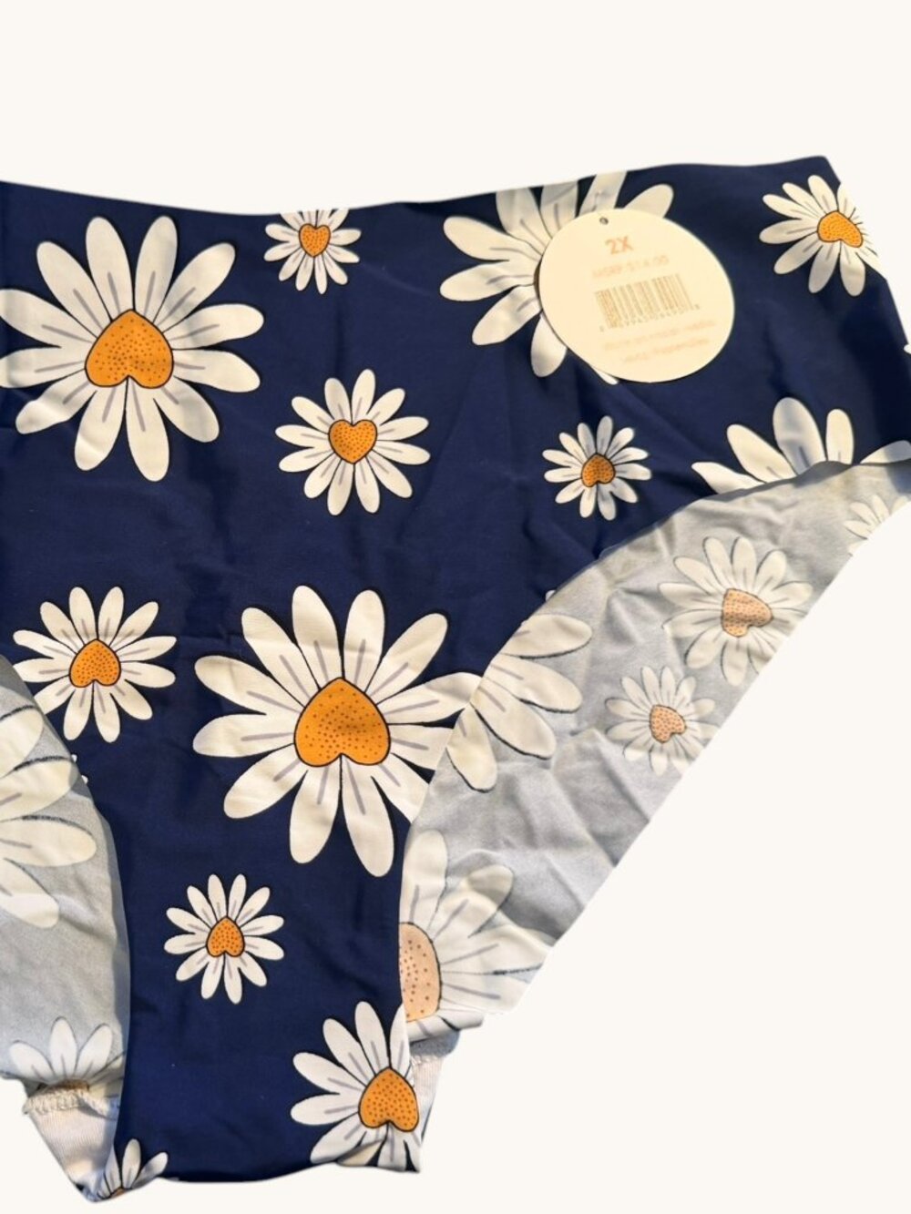 NWT Splendies Microfiber Soft Navy & Daisies Panty Size 2X